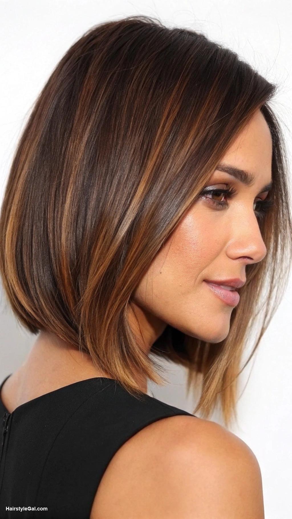 angled bob haircuts Balayage angled bob hairstyle