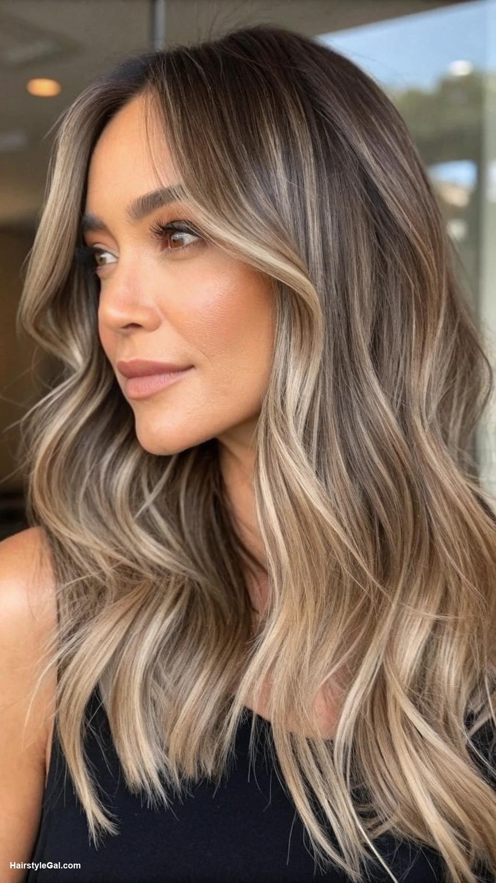 ashy brown hair Ashy brown balayage with highlights