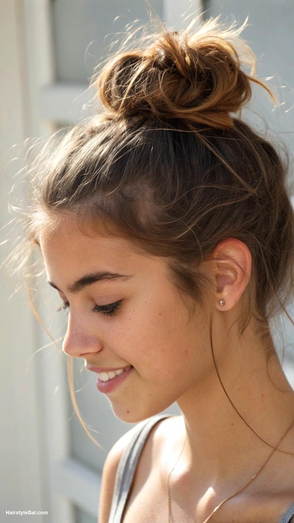 back to school hairstyles Messy bun for effortless style