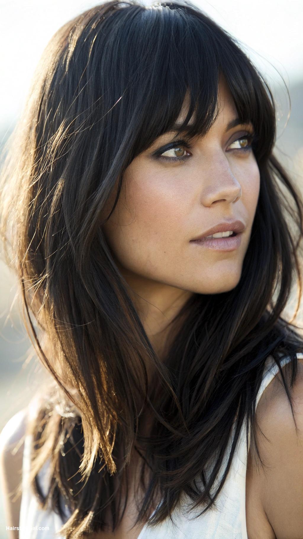 bangs with medium hair Side swept bangs with black layers