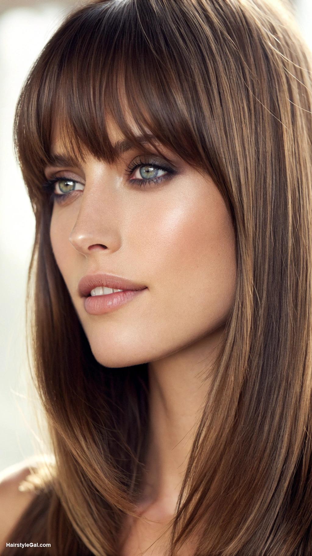 bangs with medium hair Wispy bangs on straight medium hair