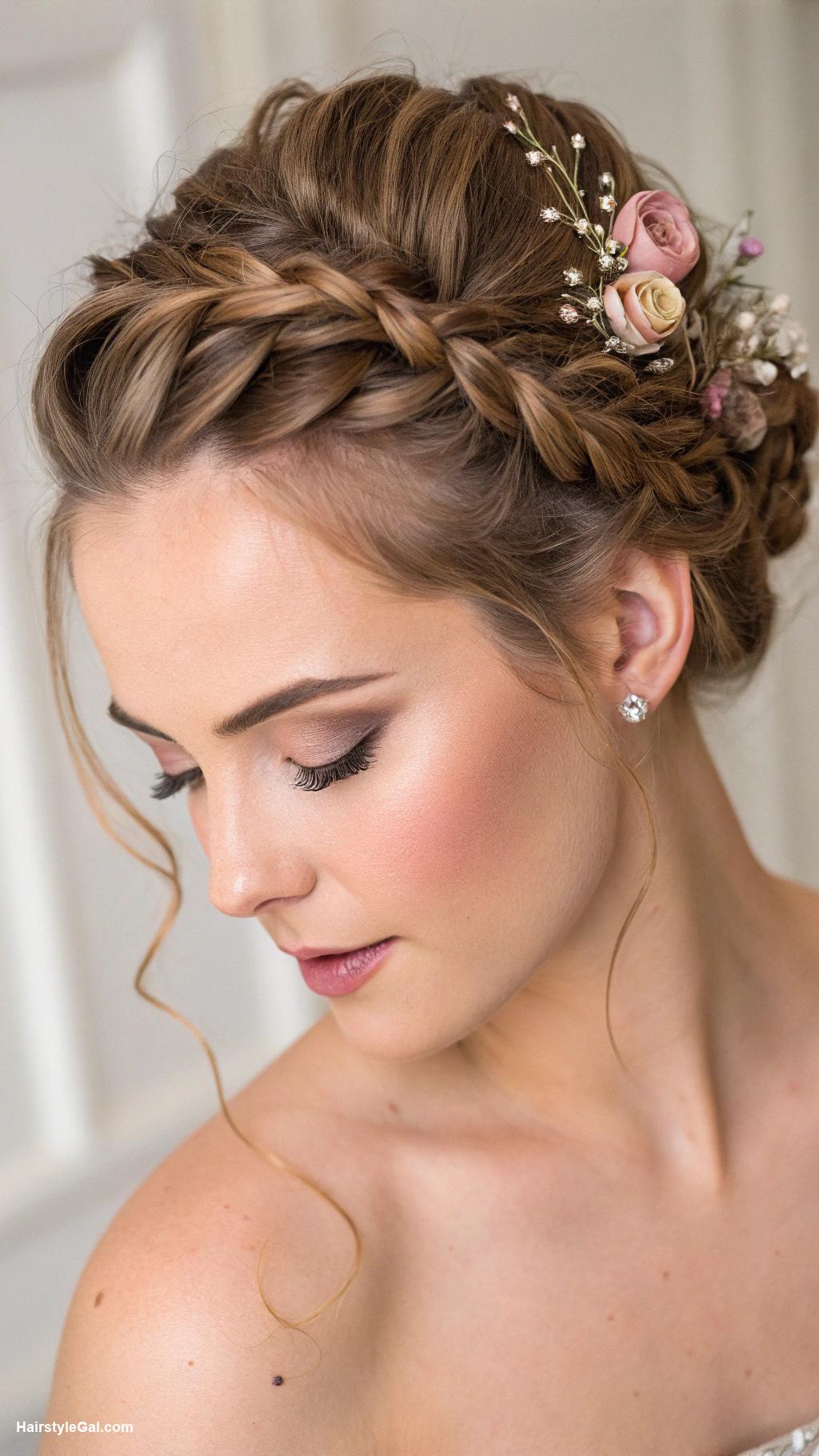 bridesmaid hairstyles Elegant updo with braids