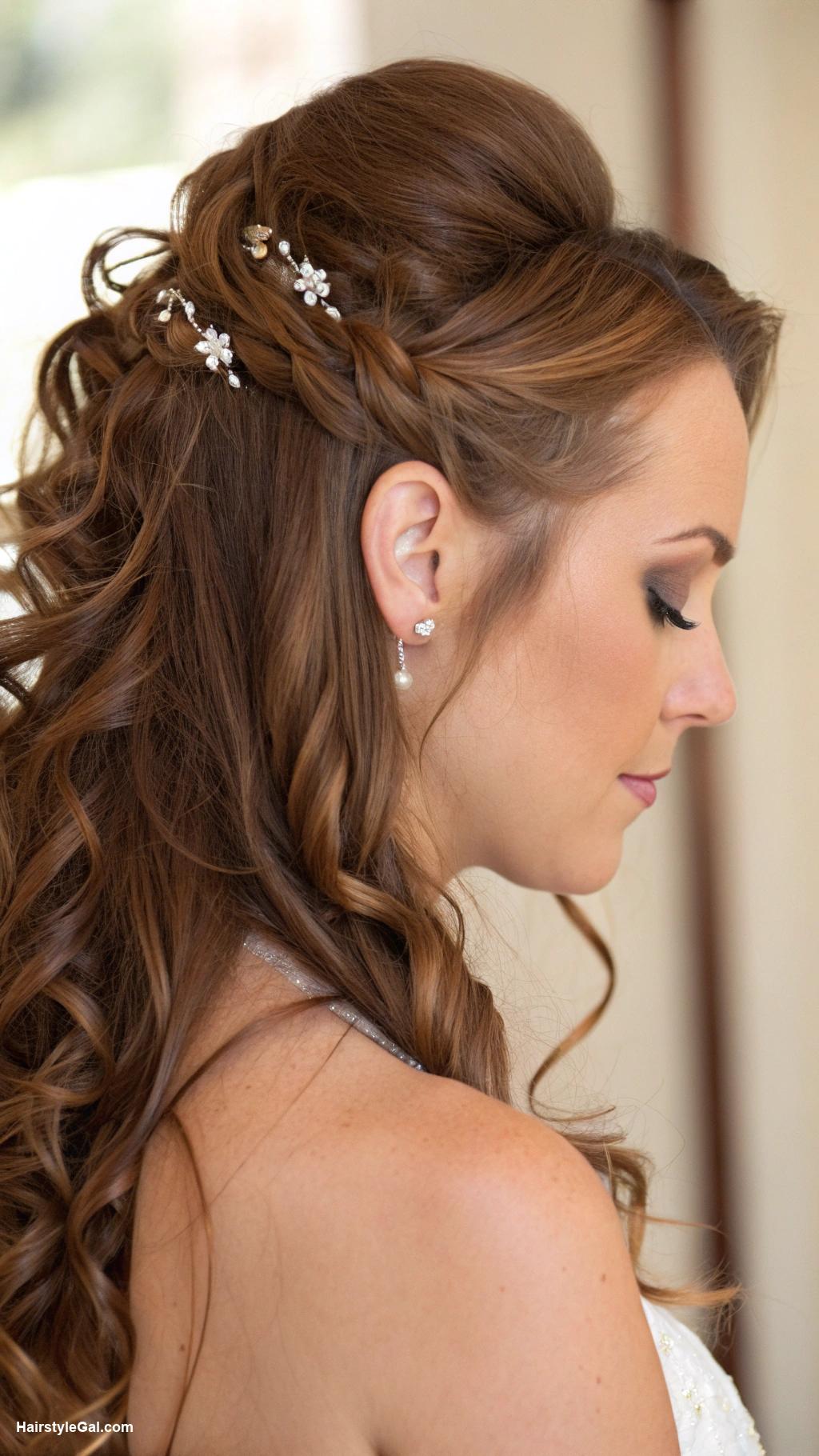 bridesmaid hairstyles Half up half down curls