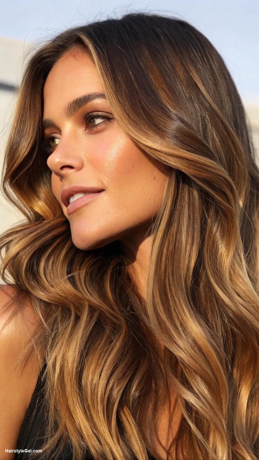 caramel balayage Cool caramel hues on dark blonde