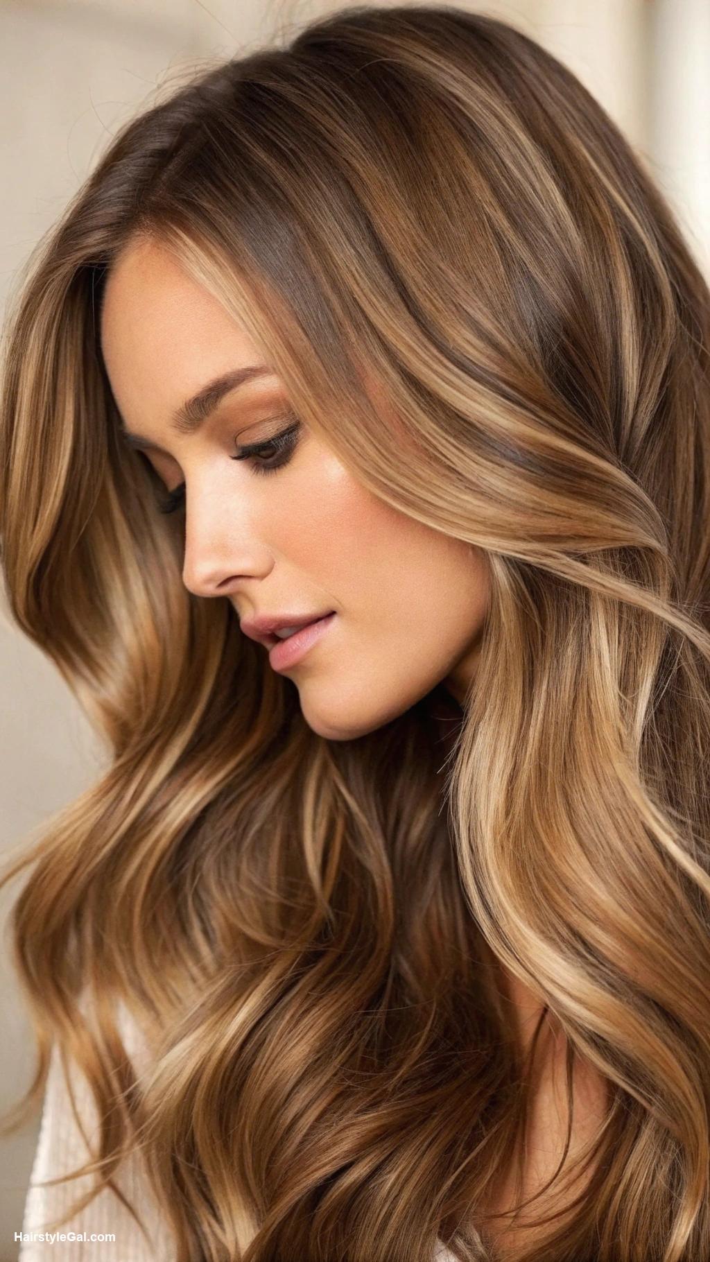 dirty blonde hair with lowlights Warm mocha lowlights for elegance