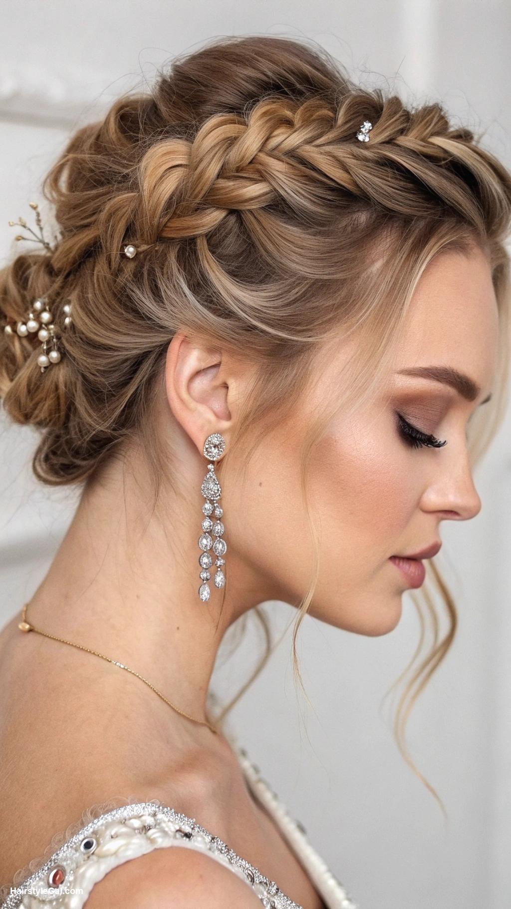 festival hair braids Elegant braided updo for events