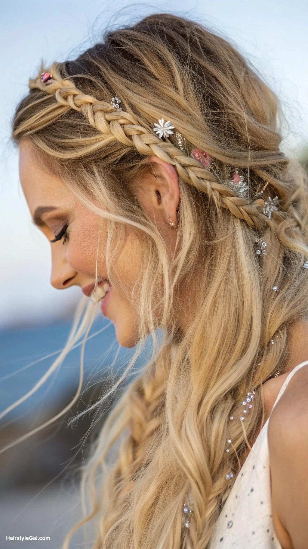 festival hair braids Messy fishtail braid for blonde hair