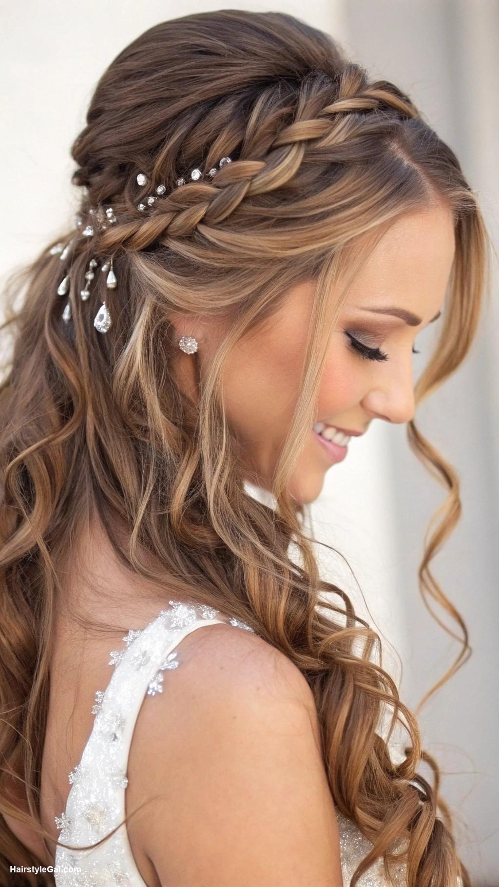 festival hair braids Waterfall braid with curls
