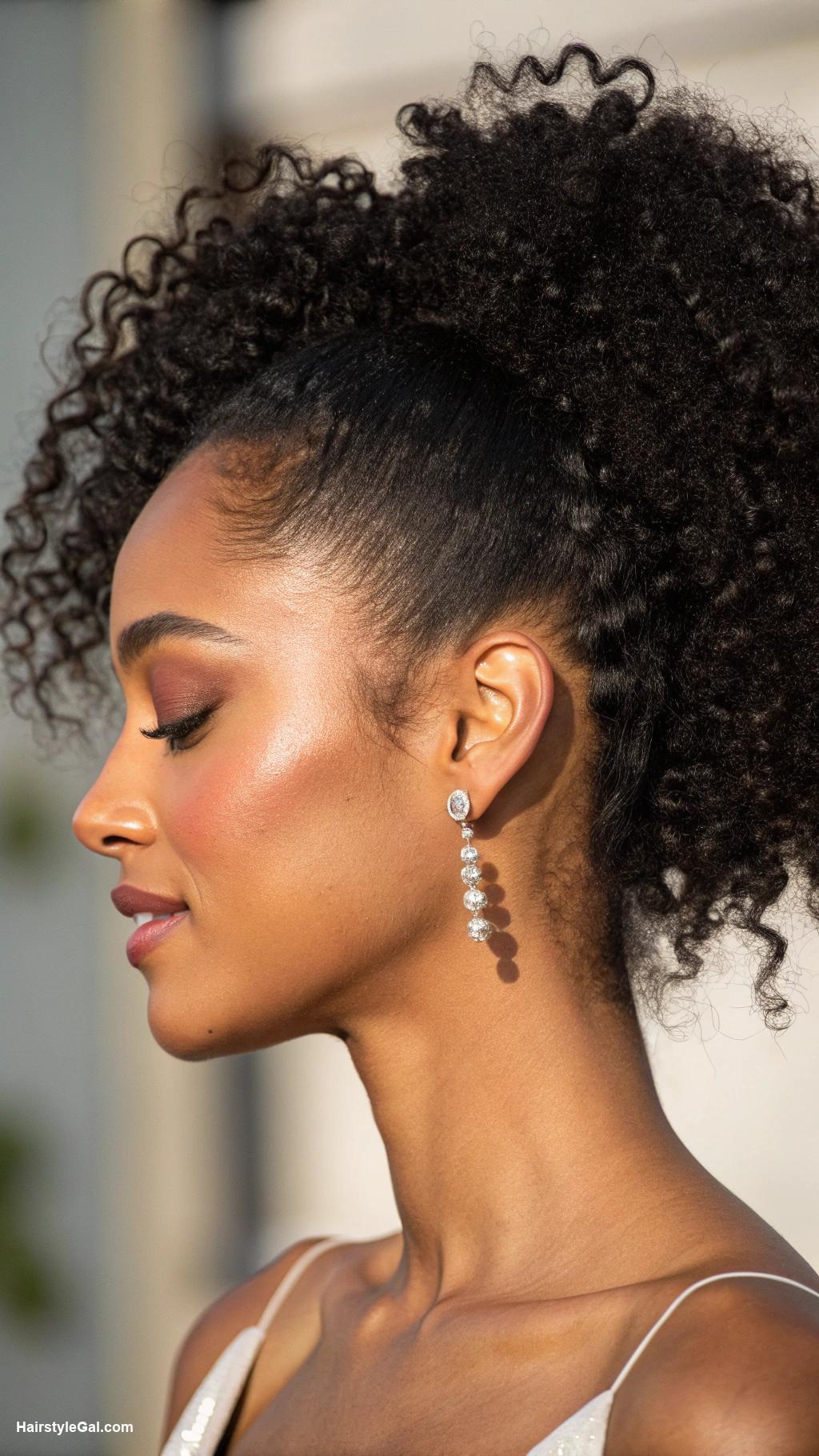 formal ponytail hairstyles Puffy curly ponytail for black hair