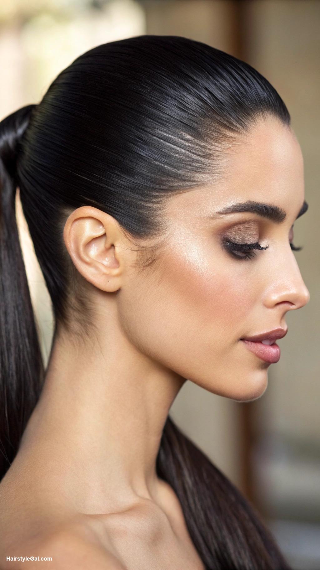 formal ponytail hairstyles Sleek low ponytail for black hair