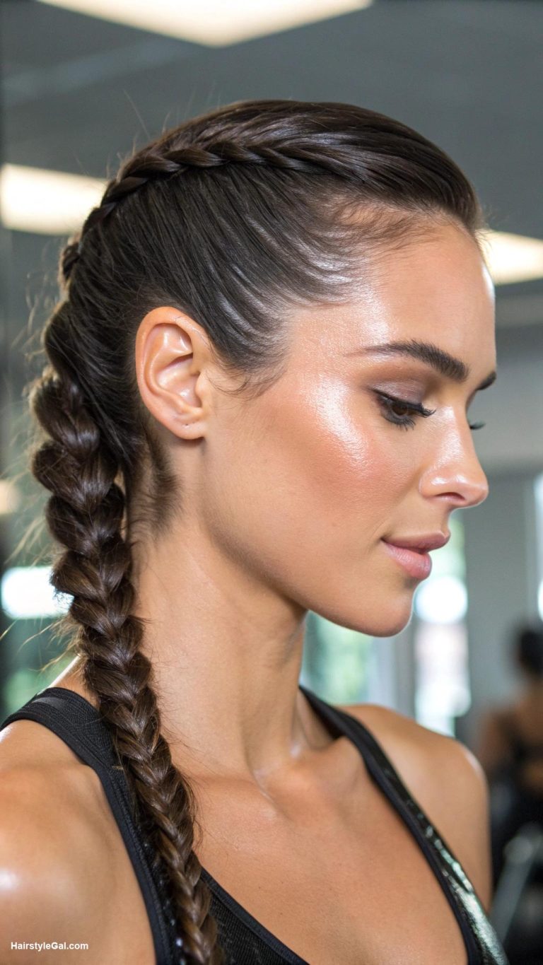 gym hairstyles Fishtail braid for trendy appeal