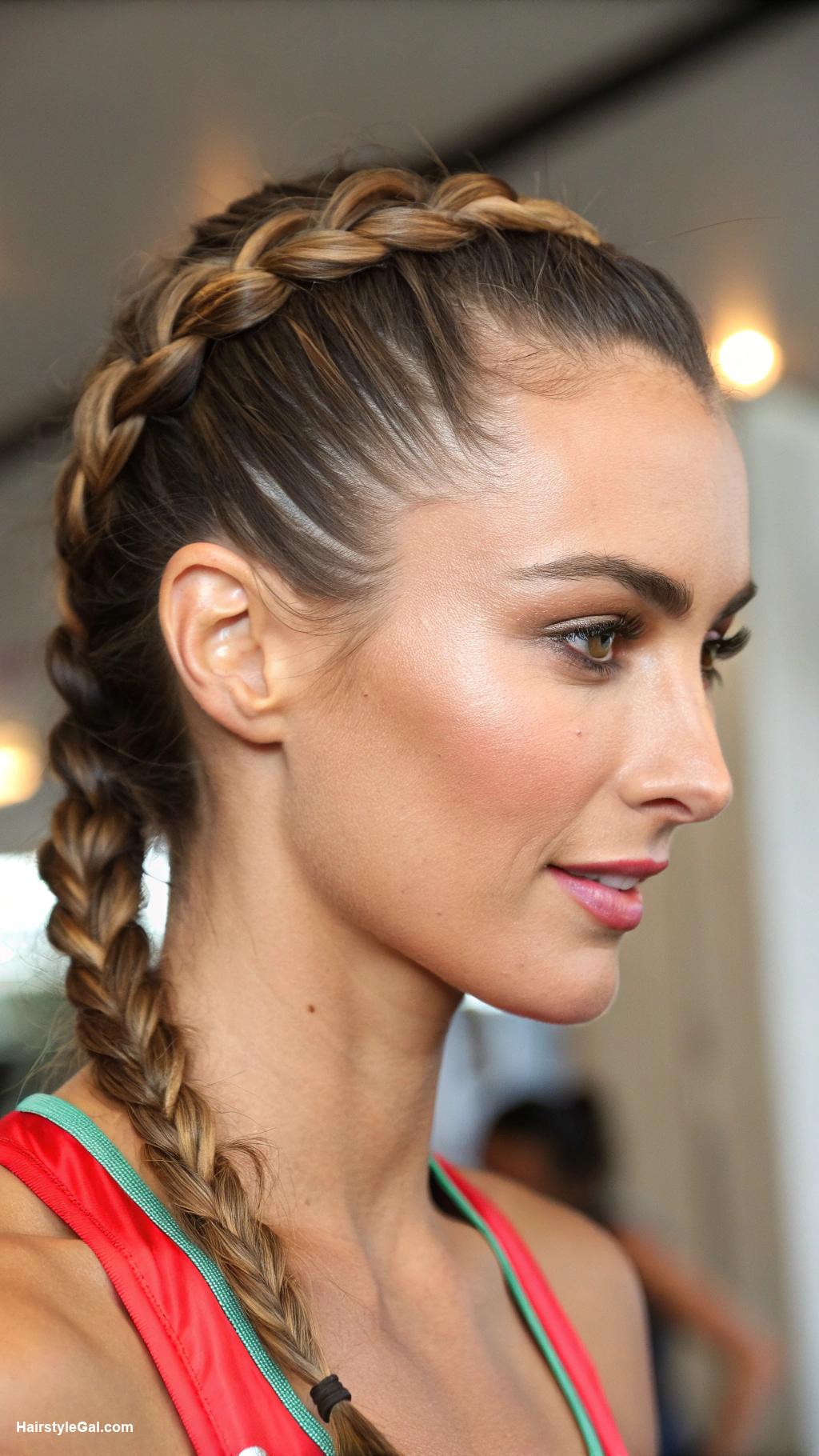 gym hairstyles French braid for secure hold