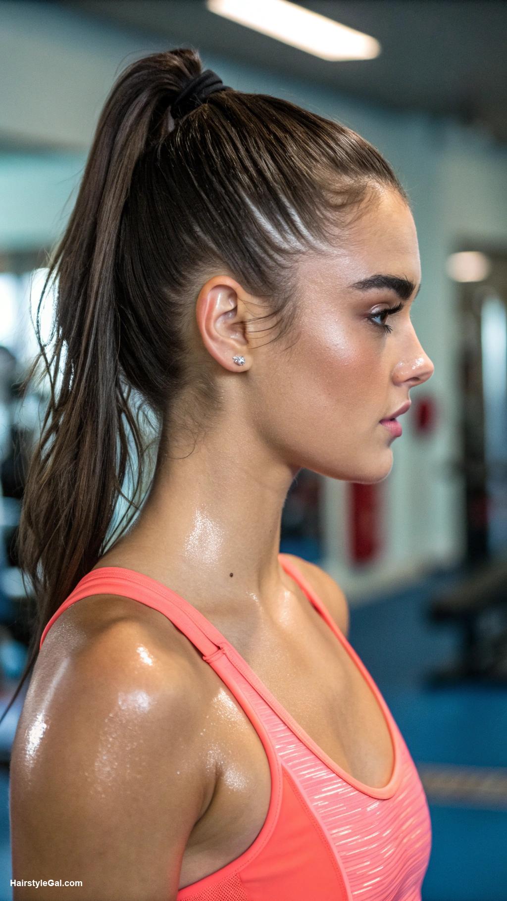 gym hairstyles High ponytail for quick workouts
