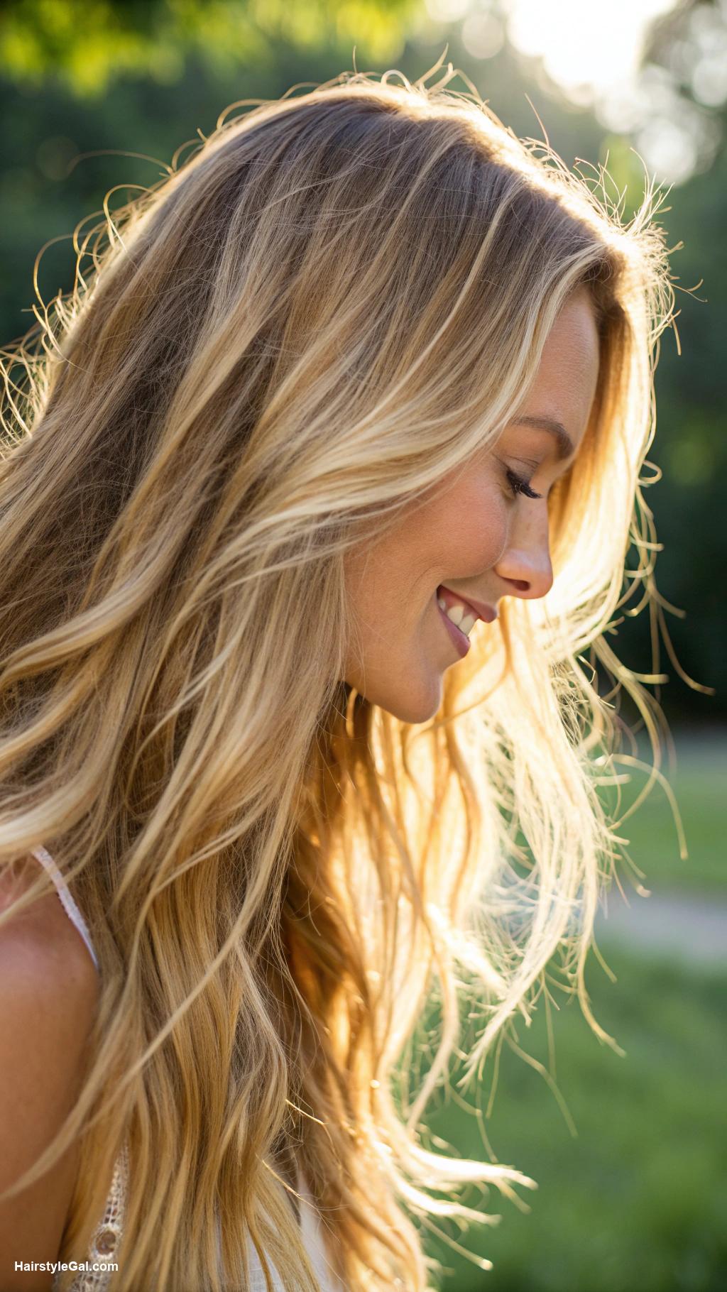 long hair with layers Sun kissed blonde layers for summer