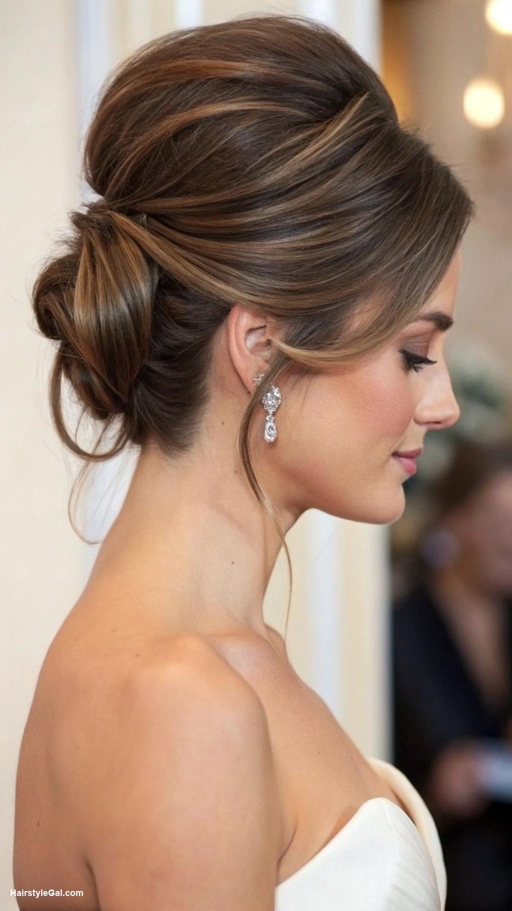 medium hair updos French twist for formal occasions
