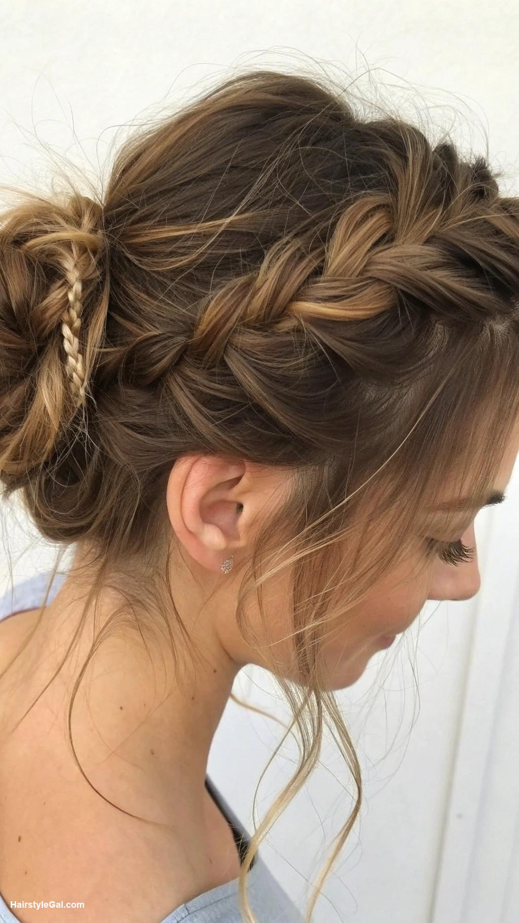messy bun hair Braided messy bun twist