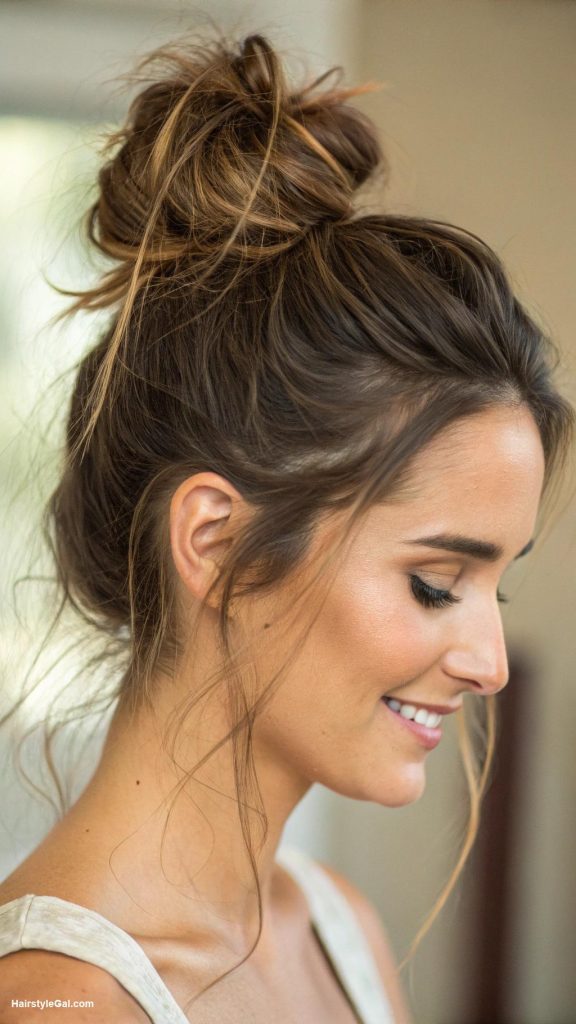 messy bun hair Simple everyday messy bun