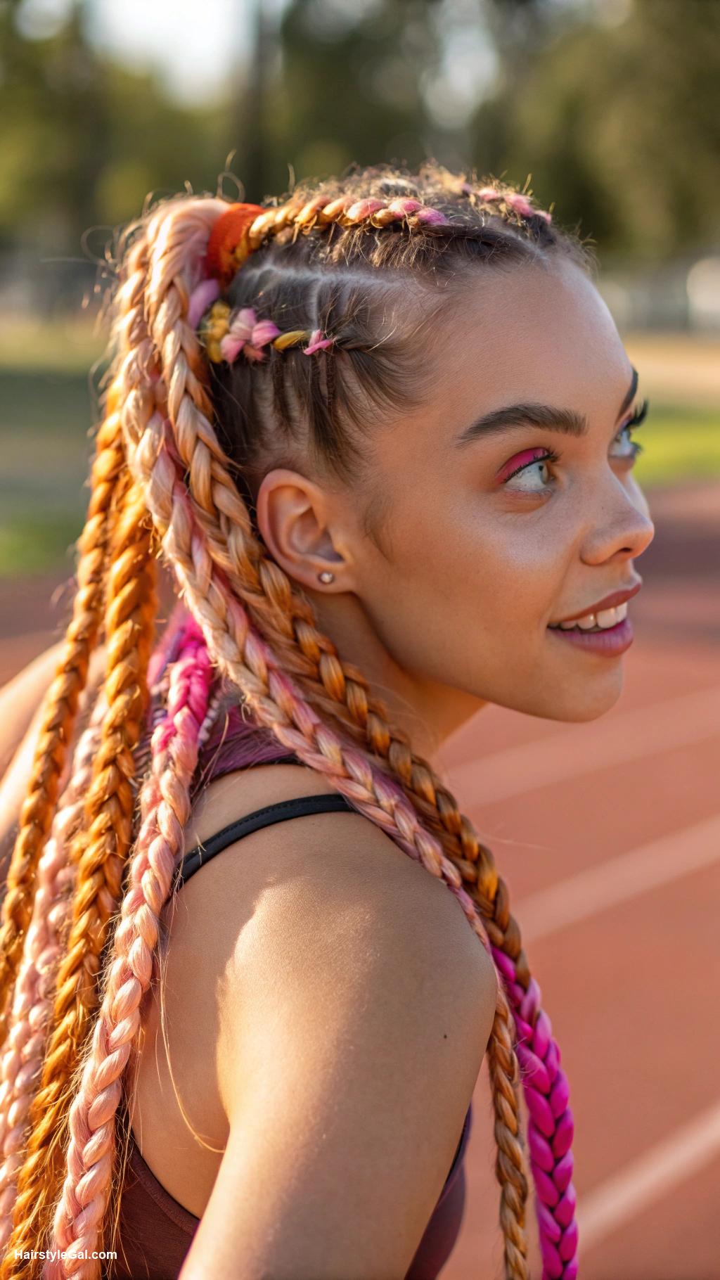 running hairstyles Braided pigtails for a playful look