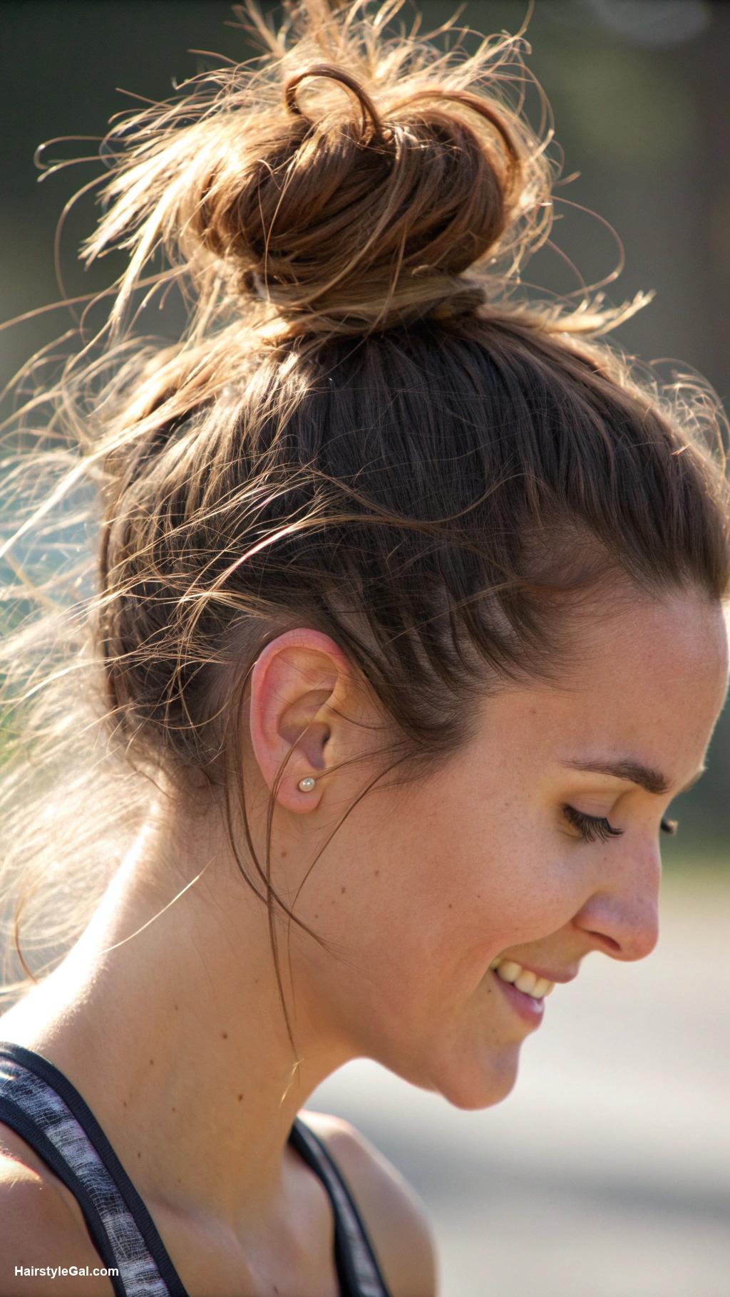 running hairstyles Messy bun for effortless style