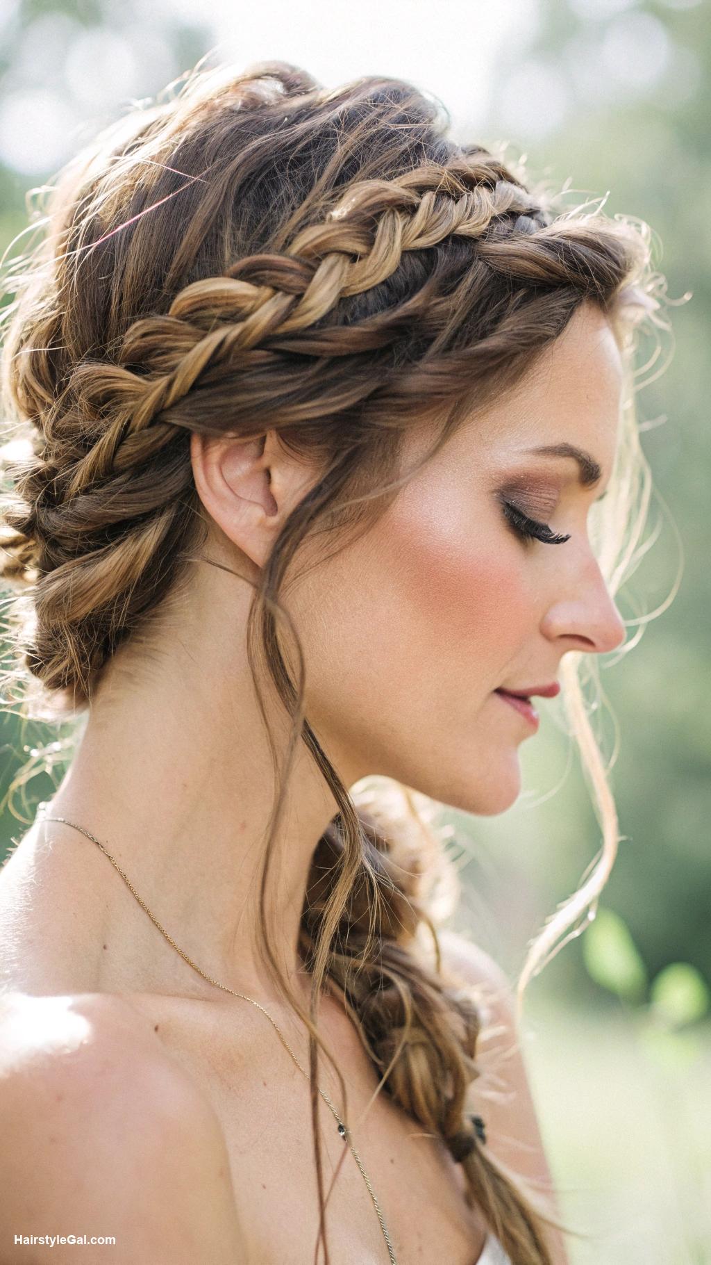 second day hairstyles Braided crown with loose tendrils