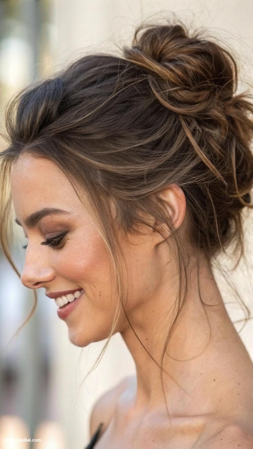 second day hairstyles Textured low messy bun