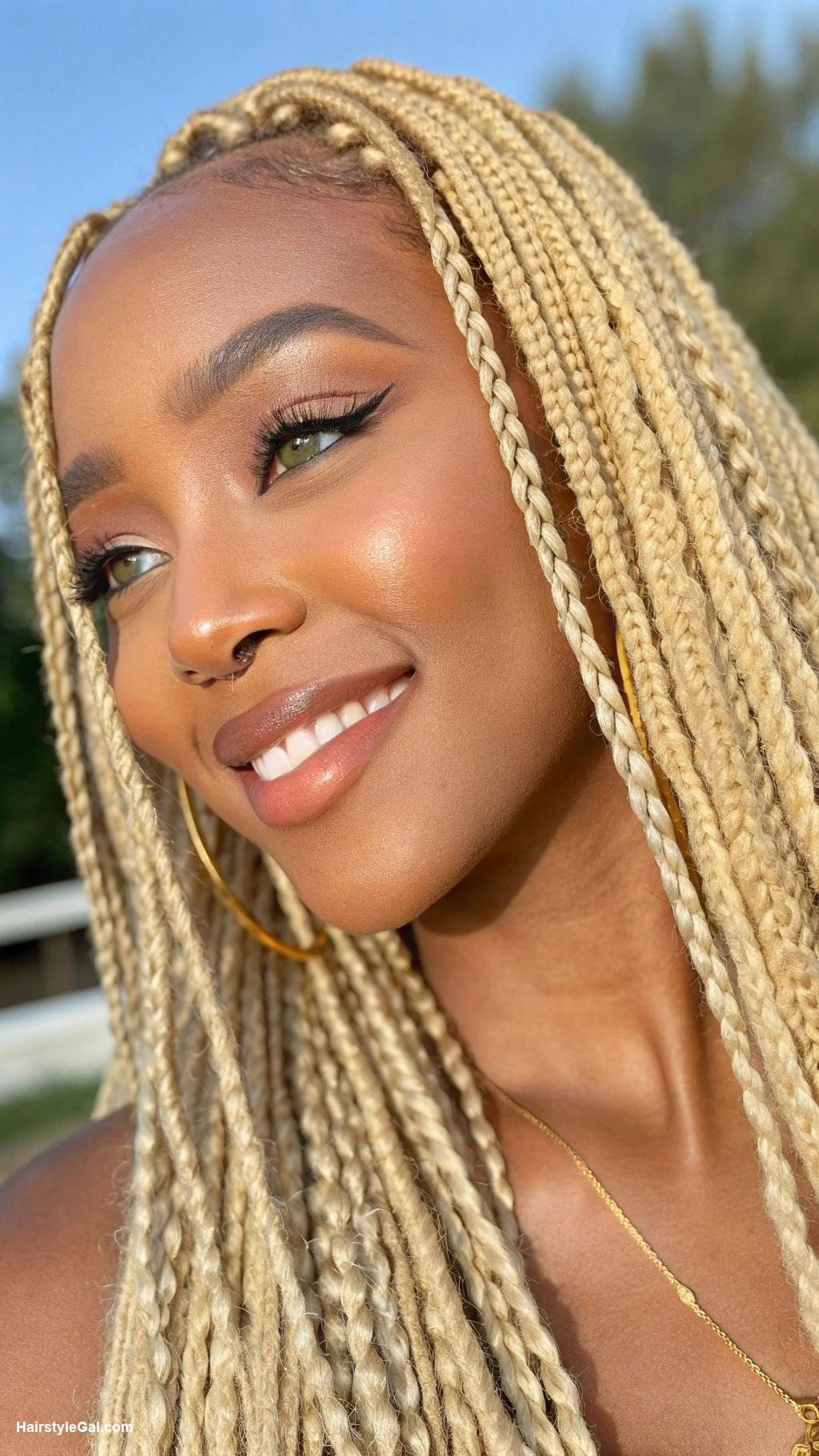 short crochet braids hairstyles Long blonde crochet box braids