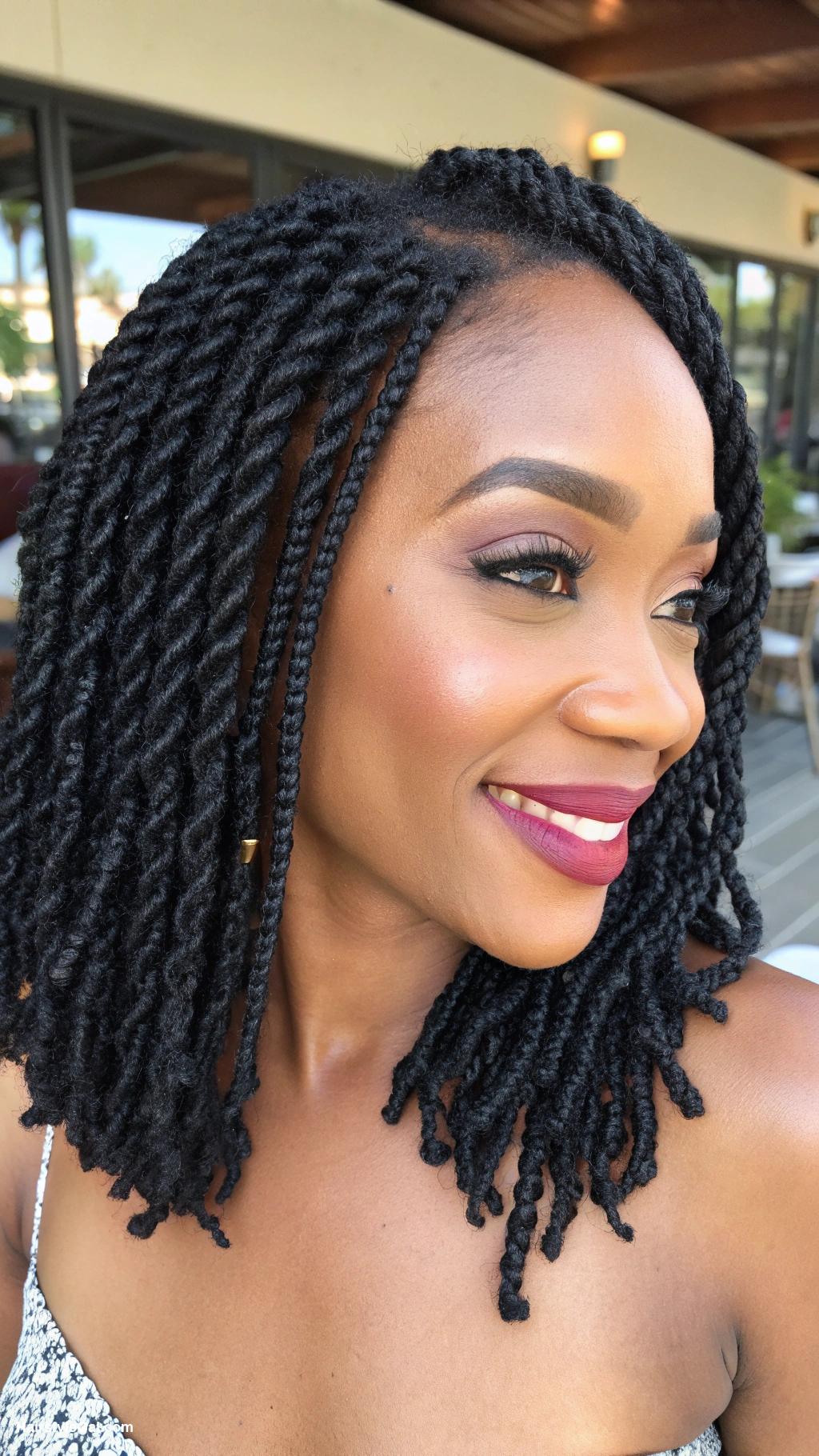 short crochet braids hairstyles Medium length black crochet twists