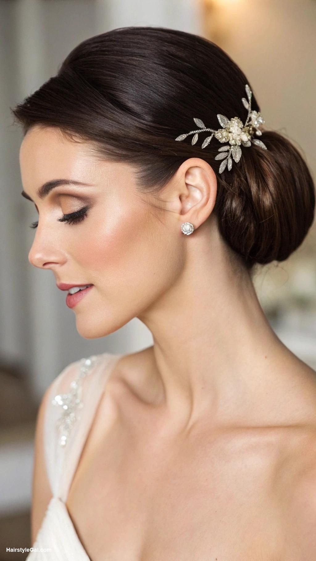 short wedding hair Classic Low Bun Hairstyle