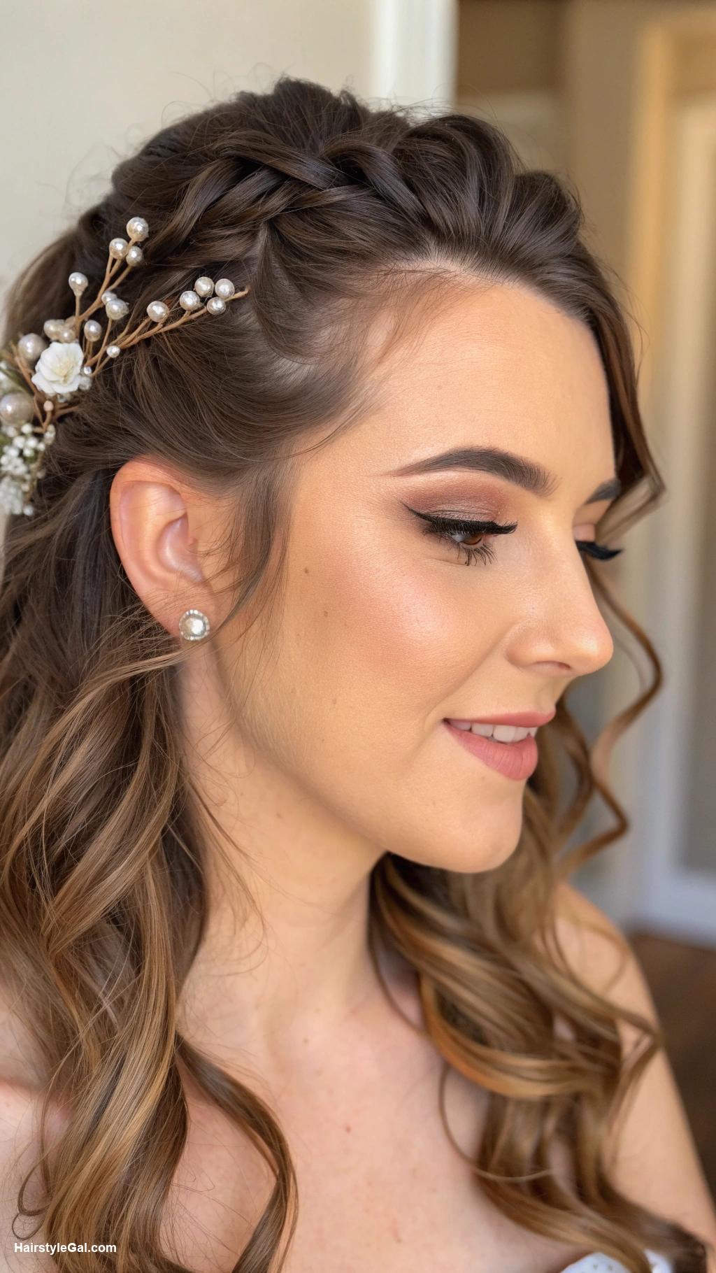 short wedding hair Half Up Half Down Style