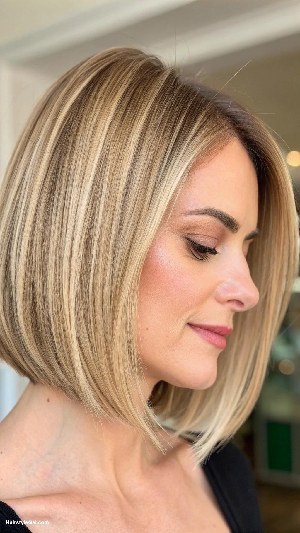 thin hair bob Classic chin length blonde bob style