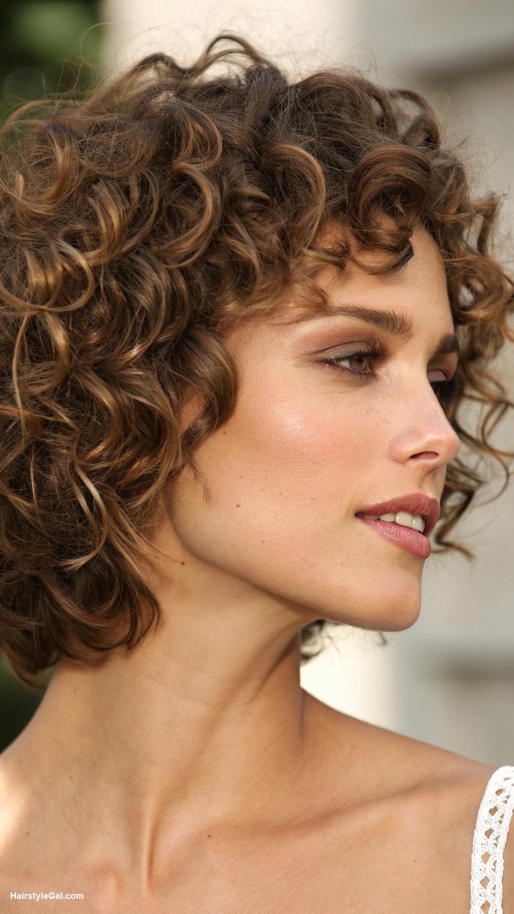 thin hair bob Curly bob for light brown hair