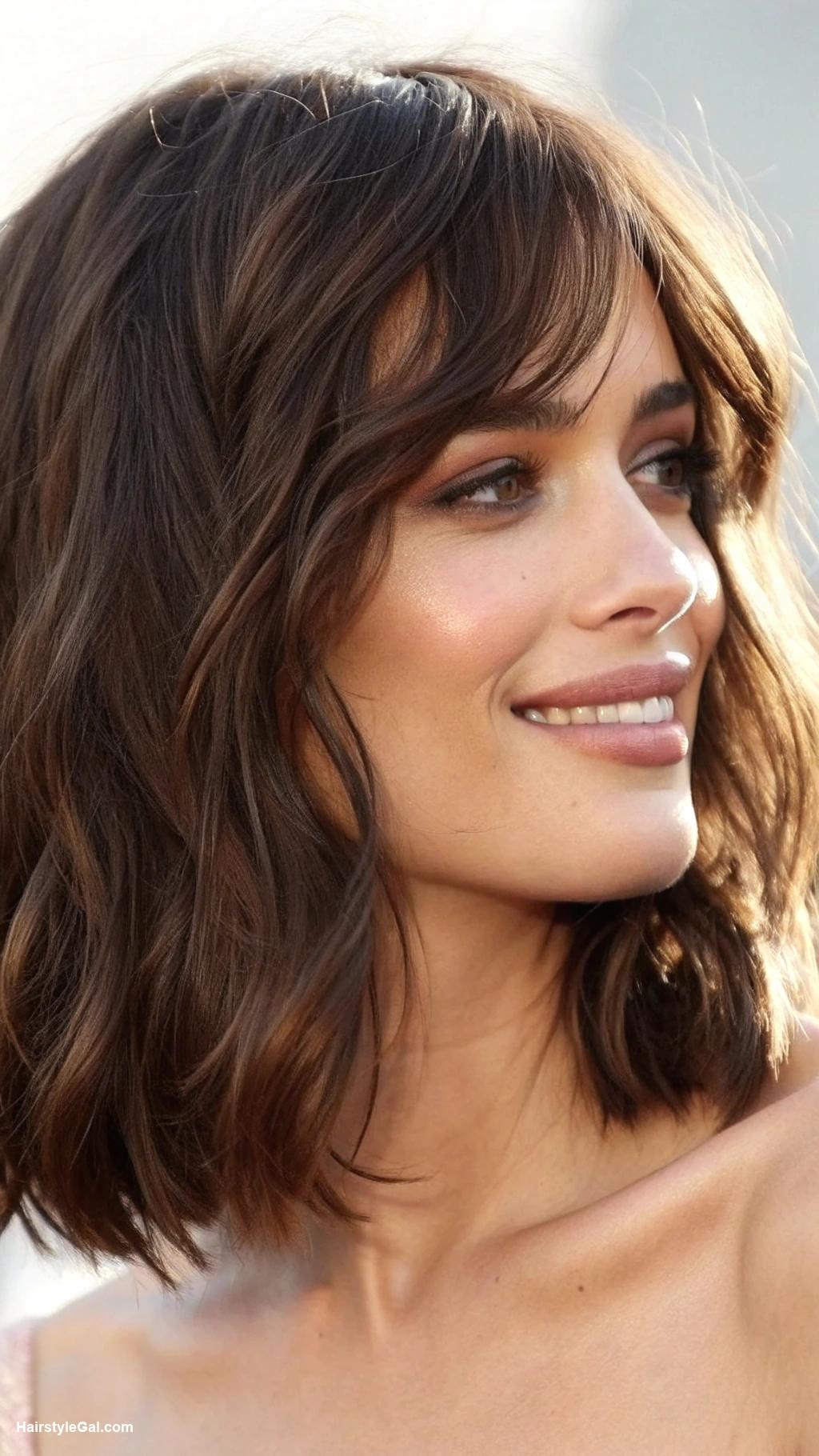 thin hair bob Soft waves for shoulder length brown bob