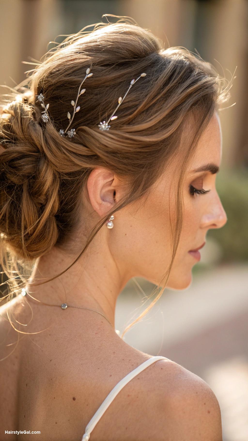thin hair updo Side Swept Updo with Pins