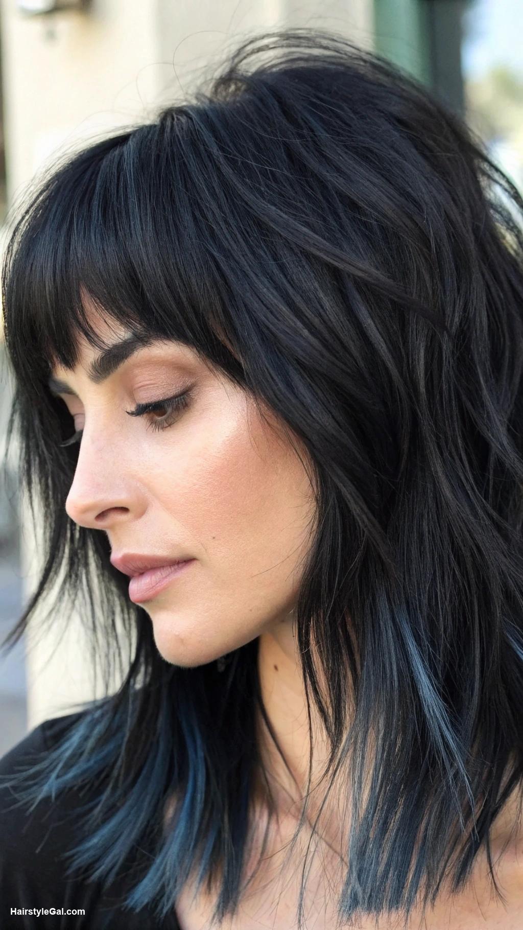 wolf haircut medium Black Wolf Haircut with Wispy Ends