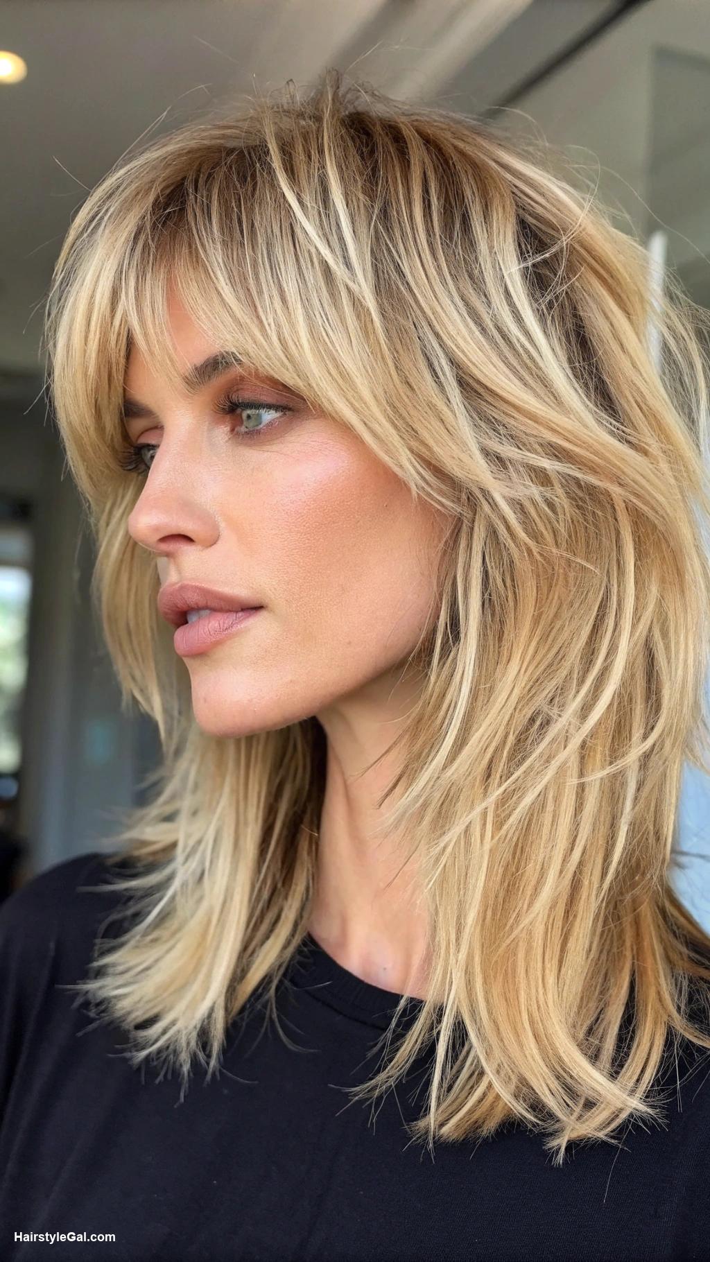 wolf haircut medium Blonde Wolf Cut with Face Framing