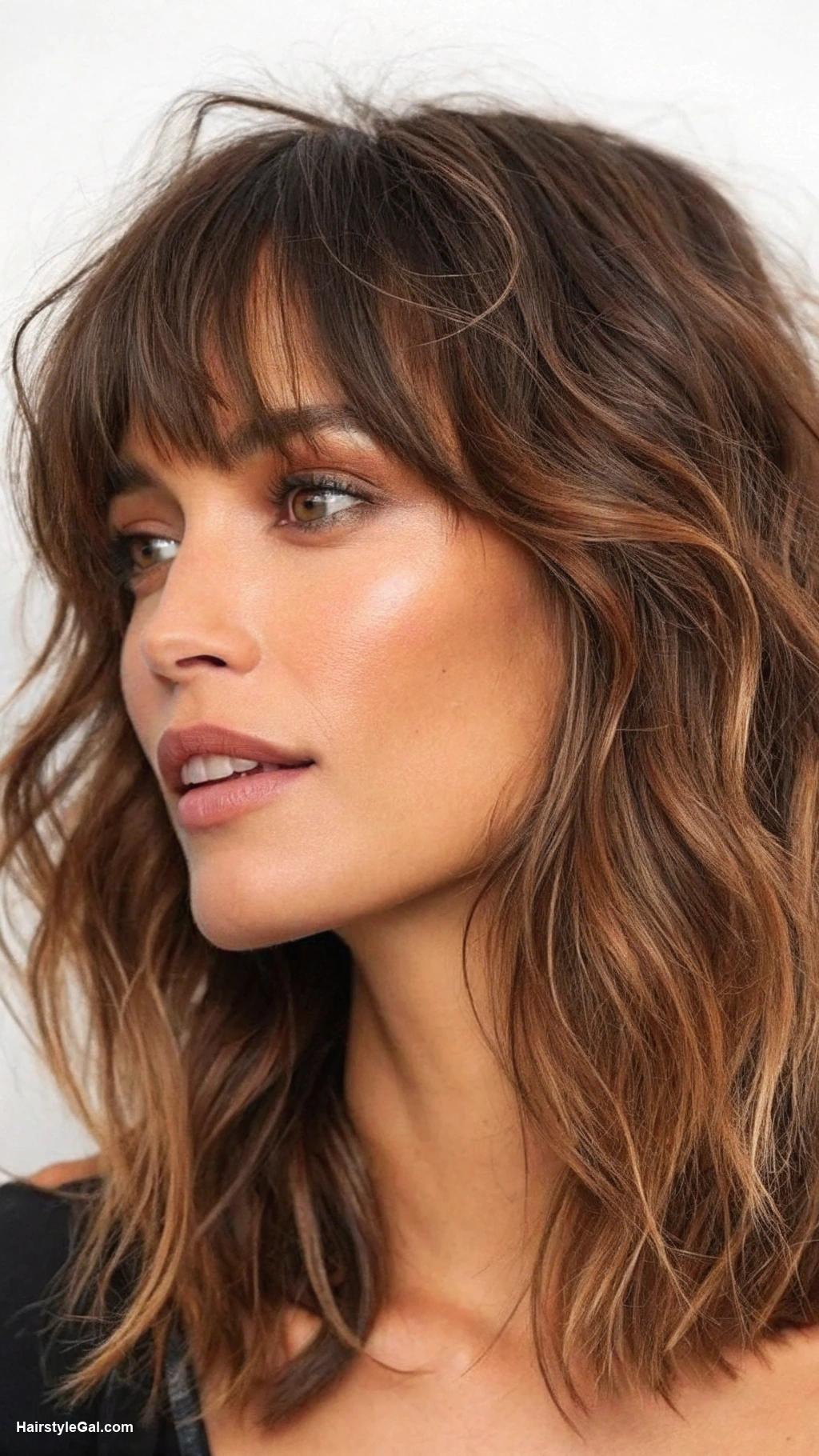 wolf haircut medium Soft Layered Wolf Cut with Bangs