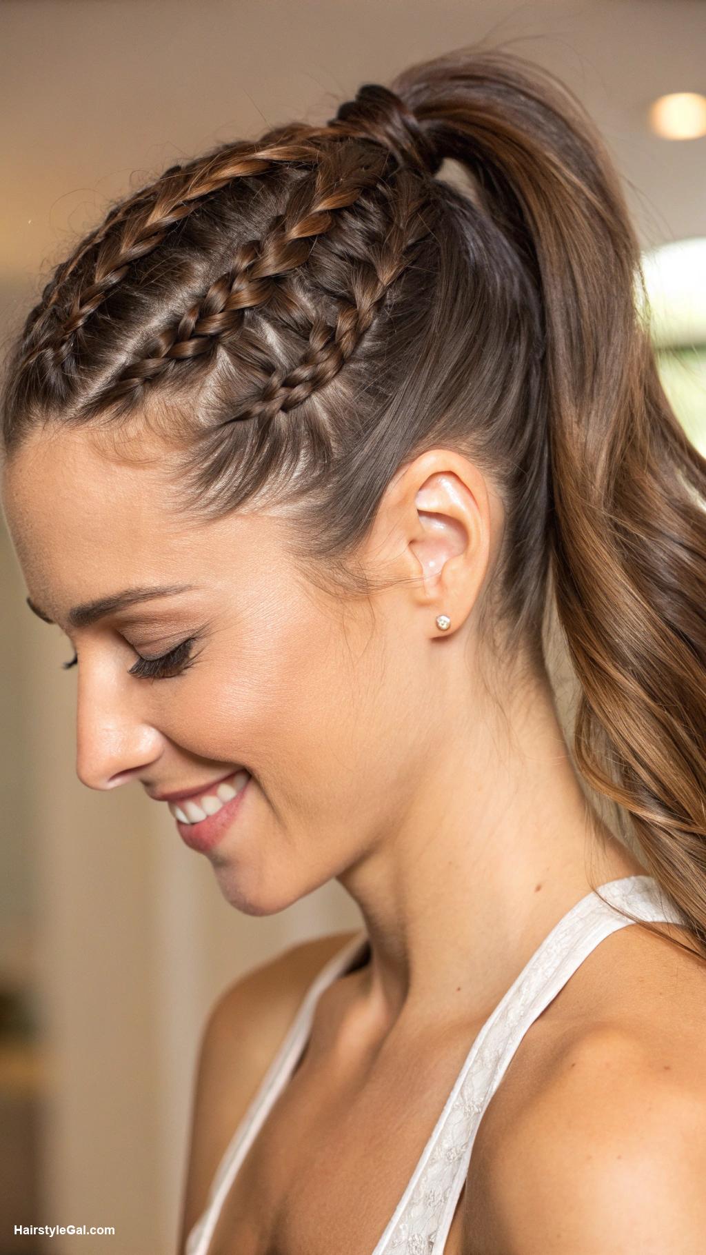 workout hairstyles Low Ponytail with Braids