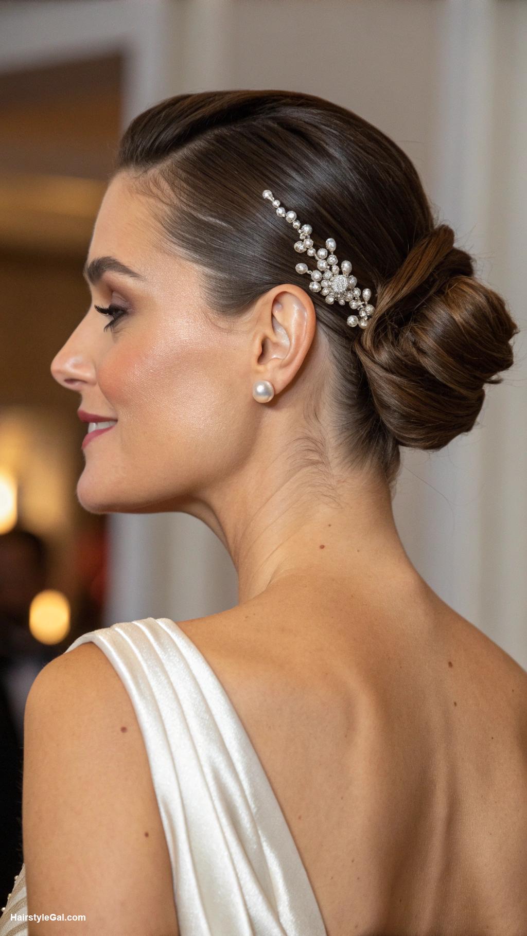 french twist Low French twist with clip accessories